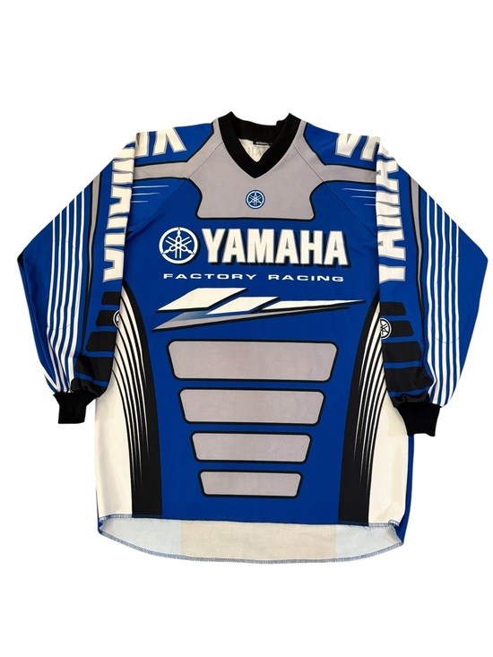 Yamaha Factory Racing Motocross Jersey Adult XL Blue White USA Made MX BMX